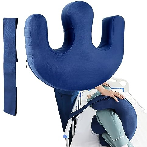 YHK Inflatable Turning Device, Bedridden Turnover Pillow, Prevent Muscle Atrophy with Polyester Removable Pillowcase U-Shaped Multifunctional Turning Pillow, Bedridden Nursing Supplies(Dark Blue)