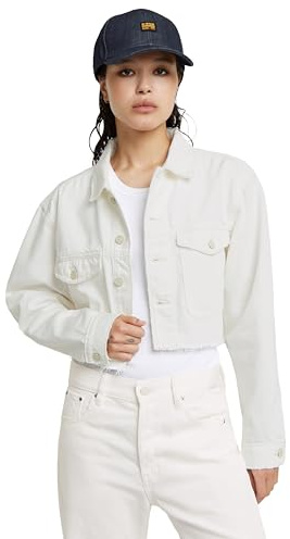 G-Star Femme Veste Cropped Wander Destroyed , Beige (lt chalk gd destroyed D24943-D300-G646), M