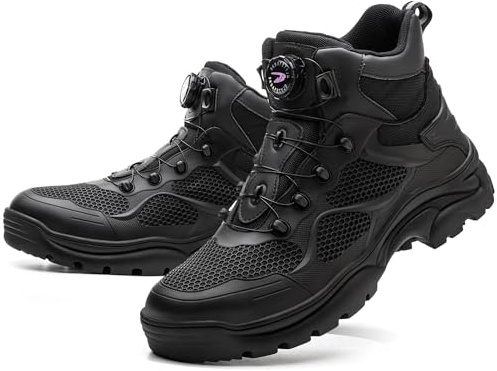 IYVW YD9515 Chaussures de Travail légères et Respirantes - avec Coque en Acier - pour Femme - Semelle intermédiaire en Kevlar Noir 43.5 EU