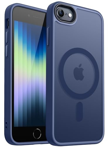 CANSHN Magnetisch Hülle für iPhone SE 3/2, iPhone 8/7, Dunkelblau