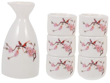 Zerodeko Ceramic Sake Pot Kettle Japanese Style Wine Containers Minimalist Decor Sake Kettle Cups Tea House Supplies