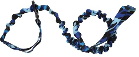 CAPASTEC Doppelgriff Hundeleine,Trainingsleine Blau Schwarz Camouflage, Länge 110-160cm