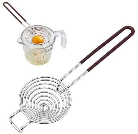 Egg Separator Tool,Extended Handle Egg Yolk Separator,Easy to Clean Egg Separator,Stainless Steel White and Yolk Filter Divider,Suitable for Home Kitchen,Dessert Shop,Pastry Shop,Bakery.