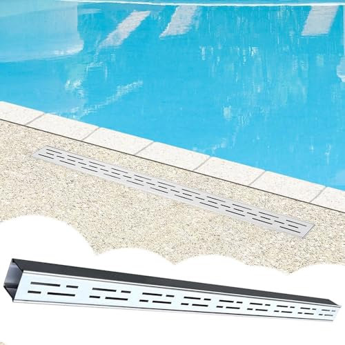 HAEKEBC Rechteckiger Linearer Duschablauf 100cm Badezimmer-Bodenablauf Grabenablaufabdeckungen Edelstahl-Außenkanal-Entwässerungsgitter Für Die Hoffabrik(150x1000x80mm)