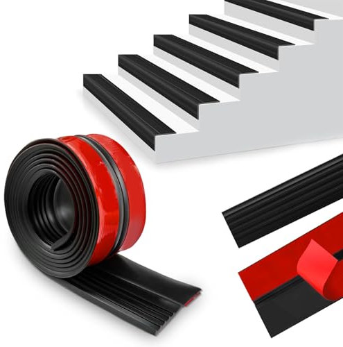 Perfil autoadhesivo para bordes de escaleras, 2 m, antideslizante, para exteriores e interiores
