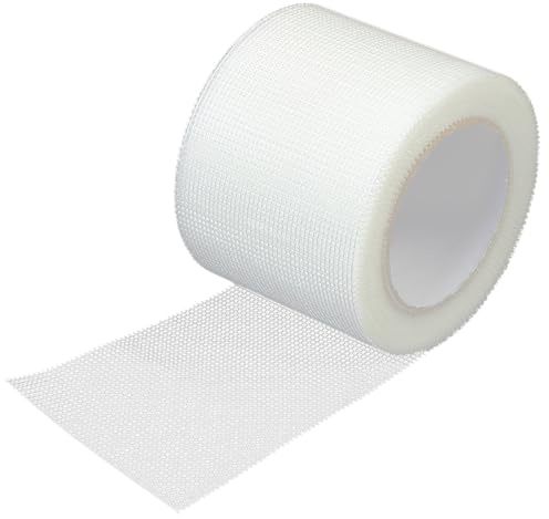 Xyvor Tissu en Fibre de Verre Rouleau, Bande Auto-Adhésive en Fibre de Verre, Bande Placo, pour le Remplissage des Fissures et la Réparation de Cloison Sèche(10 cm x 30 m)
