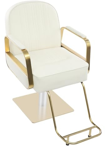 Madelynn Silla de peluquería giratoria 360°, de pie, 150 kg, diseño ajustable, con bomba hidráulica, para hogares, salones de belleza