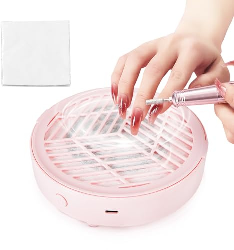 Nagelstaubsammler, tragbarer Nagelvakuumventilator, Staubsammler mit 10 Stück Filter, elektrische Staubabsaugung Nägel für Nagellack, Salon und Zuhause