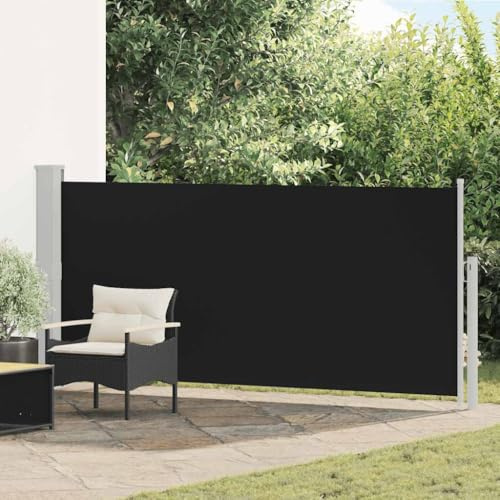 Generico Toldo lateral retráctil, 140 x 300 cm, negro, sombrillas y parasol