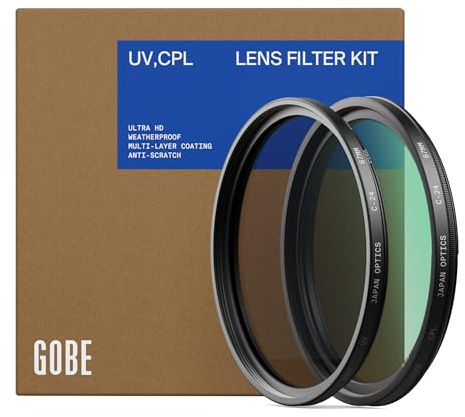 Gobe - Kit filtro UV + filtro polarizzatore circolare (CPL) per obiettivi 77 mm