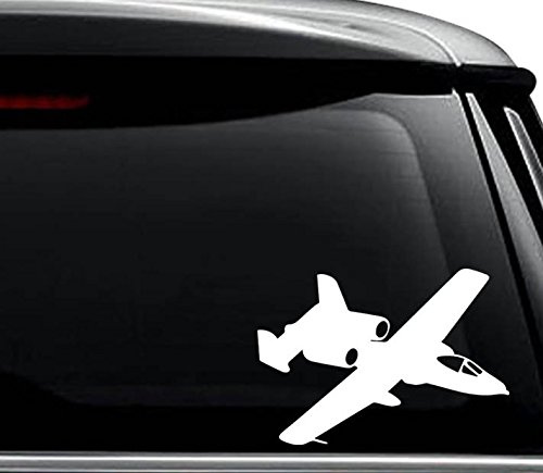 A-10 Thunderbolt Jet Plane Military Decal Sticker For Use On Laptop, Helmet, Car, Truck, Motorcycle, Windows, Bumper, Wall, and Decor Size- [12 inch] / [30 cm] Wide / Color- Gloss White