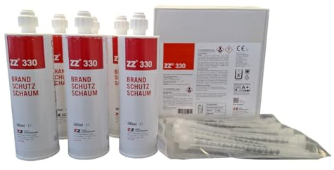 Zapp-Zimmermann Brandschutzschaum 2K-NE Set B15N01-0106 (B15N01-0103 ZZ-Mischeraufsatz B99V00-0204 Schaumstoff ntumeszierend ETA Massivwand Kombiabsc) Feuerwiderstandsklasse: S90 (Pack à 6 Stück)