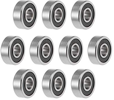 sourcing map 10St Rillen Kugellager 605-2RS Z2 Doppelt Geschirmt Kohlenstoffstahl 5mm X 14mm X 5mm