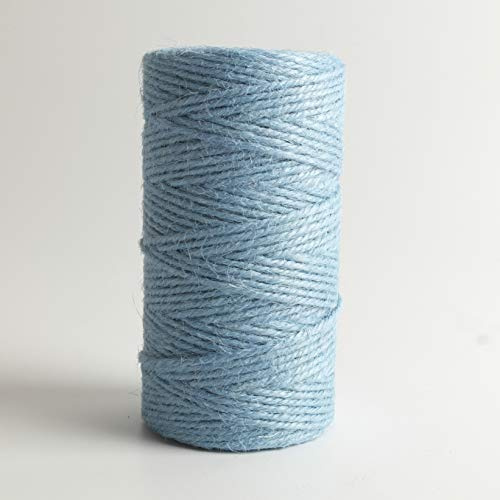 Micomon 300 Feet Natural Jute Twine Best Arts Crafts Gift Twine Christmas Twine Industrial Packing Materials Durable String for Gardening Applications (Lt.Blue)