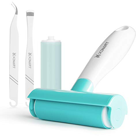 XINART Gummi-Brayer Roller & Pinzette Werkzeug Stamping Brayer Roller für Cricut&Silhouette Schneidematte Handwerk, One Ersatz Waschbare Sticky Roller für Kleidung&Teppich Sauber