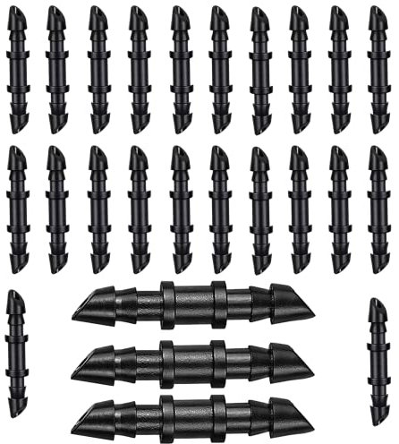 HOINCO 200pcs Connettori a Goccia Connettore Diritto per 1/4''Tubi, Connettori Spinati per Irrigazione a Goccia per Irrigazione per Tubo Flessibile per Irrigazione di Articoli Agricoli