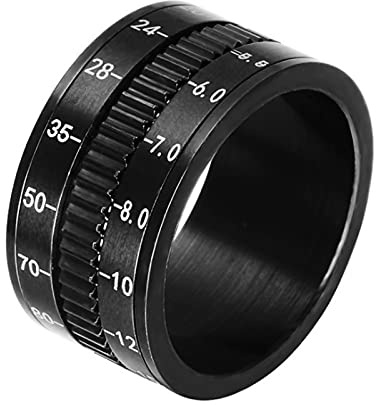 HCMA Anillos giratorios para lentes de cámara, anillos de acero inoxidable de titanio de 12mm, anillo multifunción Digital a la moda para hombres, regalo de joyería