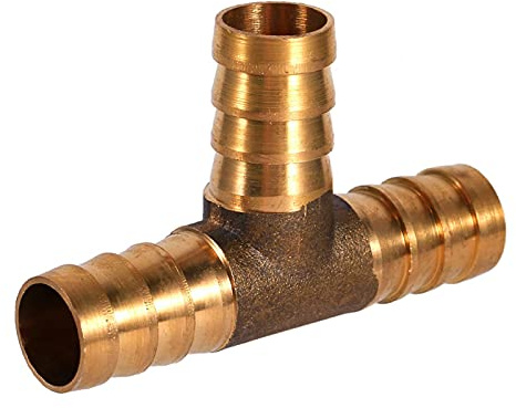 3-Wege-Schlauchverbinder, Messing-T-Stück 3-Wege-Kraftstoffschlauchverbinder für Druckluft-Öl-Gasleitung(12mm)