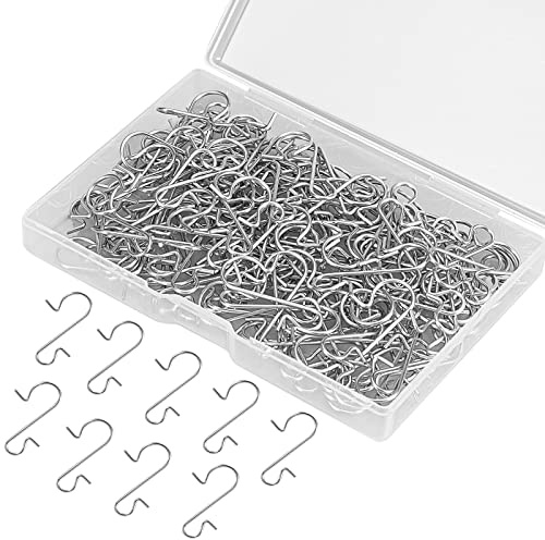 UNOLIGA 200pcs Weihnachtskugeln Aufhänger, Robuste Christbaumkugel Haken, Edelstahl Christbaumschmuck Aufhänger mit Schachtel, Kugelaufhänger Silber, Christbaum Kugel Halter, Schnellaufhänger