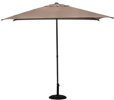 Hespéride - Parasol Droit Carré Soya Taupe - 2,5x2,5m - Haute Protection UV, Toile Amovible Déperlante et Orientable - Structure Acier Traité Antirouille