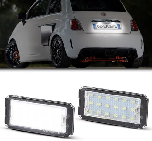 OZ-LAMPE LED Kennzeichenbeleuchtung für Fiat 500/595 312 500C 595 C 312 Abarth, Kennzeichen mit CAN-Bus, Nummernschildbeleuchtung LED, 2 Stücke