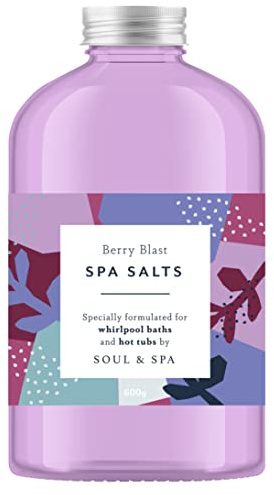Berry Blast Spa Salts for Hot Tub and Jetted Bath - 600gr Scented Aromatherapy Natural Vegan Sea Salt Crystals Detox Relaxing