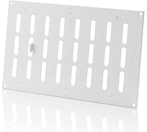 300x200mm Rejilla de Ventilación Regulable Blanco - Rejillas Metálicas