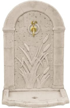 Fontaine Roseau - en Pierre reconstituée - 62 x 42 x 93 cm