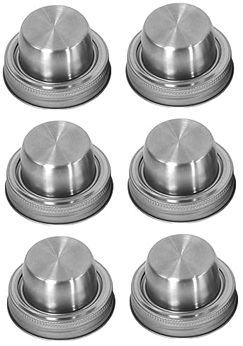 BESTonZON 6pcs Jars Lids Cocktail Shaker Lids Fine Workmanship Easy to Hold and Clean