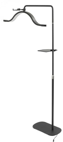 Halbmond Stehlampe 45W 29 Zoll 3200K bis 5600K Einstellbarer stehender Lash Lamp mit Handy-Clip für Hautpflege Live-Streaming EU Plug 100 bis 240V (Black)