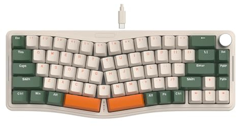 ATTACK SHARK AKS068 Alice 60 % mekaniskt speltangentbord, USB-C trådbundet Apex Pro Mini RGB tangentbord, Gasket Mount, vridknapp, VIA-programmerbar, hot swappable blå brytare, PC/MAC/QWERTY