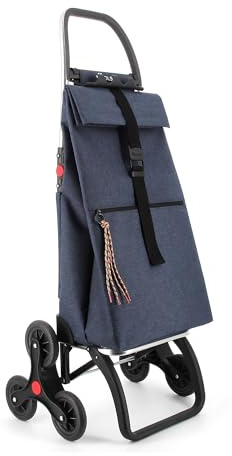 Chariot de Course Rolser Big Tweed 6 Roues Pliante Monte escaliers - Marine