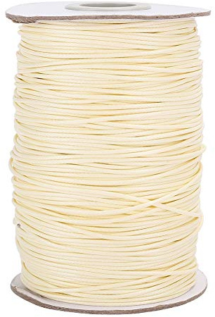175 Yard 1mm Waxed Line, Waxed Lacing Cord for Leather Binding (Beige) | DIY Nylon Waxed Thread, Waxed String
