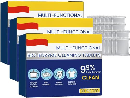 Multi-functional Bio-enzyme Cleaning Tablets,Foam Rust Remover,Kitchen All-Purpose Cleaning Powder,Water Bottle Cleaning Tablets,Multifunctional Cleaning Agent,Household Enzyme Cleaner (3 Box)