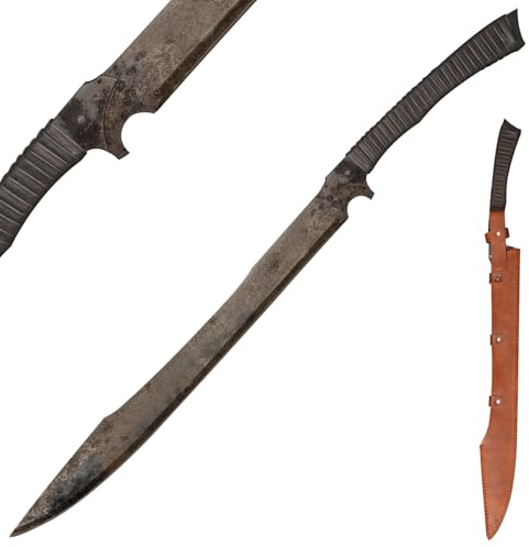 Claymeur 88 cm Full Tang Manganstahl Schwert Survival Tactical Machete mit Scheide für Praxis, Outdoor-Einsatz