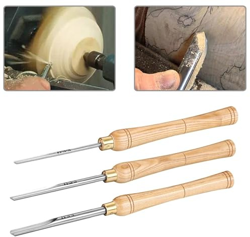Holzbearbeitungs-Drehwerkzeug-Set for die Holzbearbeitung, 3-teilig, Drechselbank-Meißel-Set, Drechselwerkzeuge for Anfänger und Profis