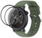 QINOUK Silikonband für CMF by Nothing Watch Pro 2, [Atmungsaktives] Weiches Silikon-Sportband, Ersatz-Armband, [2 Pack] Bildschirm-Schutzfolie, für CMF Watch Pro 2-Dunkelgrün
