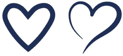 Tattwo.me – Temporäre Tattoos für Erwachsene und Kinder, hält 2 Wochen, wasserfest – 2 Herzen – Pflanzliche Tinte – EU-Kosmetik-Zertifikat – (P0044)