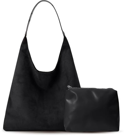 Electri-HQ Sac fourre-tout avec petit sac à main, sac à main en daim pour femme, grand sac Shopper, sac universitaire, sac hobo, grand sac à bandoulière, sac à bandoulière, sac à bandoulière, sac de