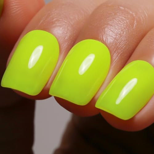 Ozzeal Neon Gel Polish,15ML Neon Yellow Gel Nail Polish Bright Spring Summer Soak off LED UV Gel Nail Polish Art Starter Manicure Salon DIY Nail Gel Polish