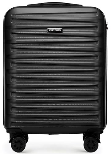 WITTCHEN Skyspeed Line Bagaglio a Mano Rigido in ABS - Trolley Compatto da Viaggio con Ruote Girevoli, Manico Estensibile, Serratura a Codice - Colore Nero Ryanair/ITA Airways/Wizz Air