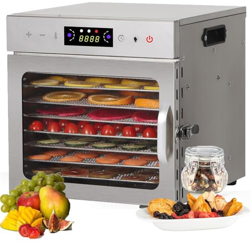 SéChoir Alimentaire DéShydrateur Multifonctionnel, Armoire De SéChage Commerciale à 6/8/12/18 Plateaux, SéChoir à Fruits Pour LéGumes, Champignons, Friandises Pour Chiens, Bacon,8-Tray