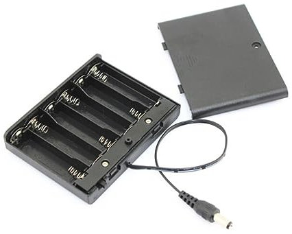 jojofuny 2a Caja De Batería AA con Interruptor y Cables Caja De Almacenamiento para Pilas AA Recargables para Estación De Carga De Múltiples Dispositivos