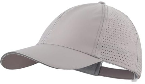Magracy Running Quick-Dry Hat Water Repellent UPF 50+ Sun Protection Hat Breathable Reflective Sports Baseball Cap Unisex Outdoor Light Grey