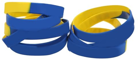 10Pcs Ukraine Flag Bracelet, Ukraine Wristband Commemorative Silicone Wristband Ukraine Silicone Wristband for Men Women