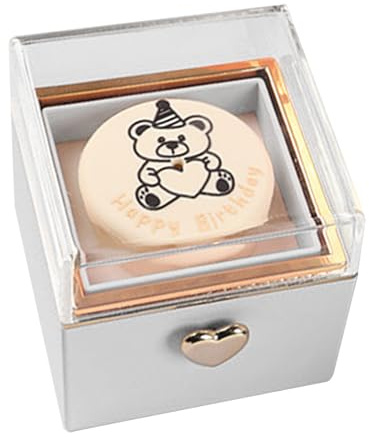 Gupcaqosjw Boîte à anneaux, boîtes à anneaux - Boîte à gâteau de bagues réversibles rotatives | Accessoires de bijoux à gâteau d'ours réversible Afficher le stockage de boucle d'oreille pour les