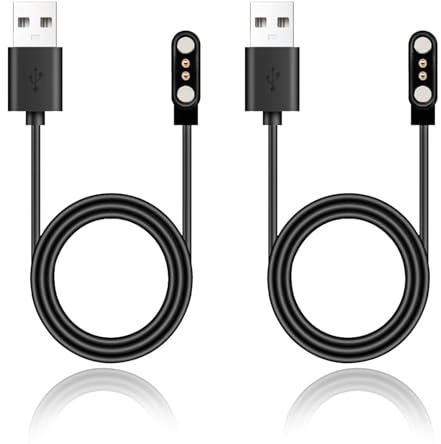 Anrbb 2 Pièces Câble de Charge Universel pour Montre Connectée, Chargeur Magnétique USB 2 Broches 60cm, Compatible avec Montres Intelligentes 2,84mm, Modèles A et B à Polarité Opposée (Modèle A & B)