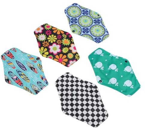 SAFIGLE 5piezas Servilletas Sanitarias Reutilizables De Compresas Menstruales De Bambú y Compresas Bambú Para Uso Diario Casa