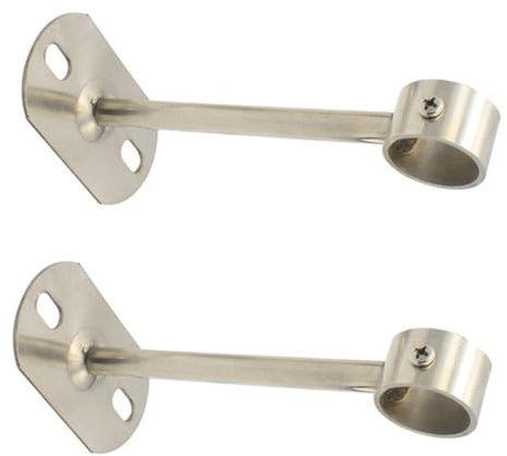 HIAKDOFT Soportes De Barra De Cortina De Techo De Acero Inoxidable Para Cortinas Pesadas Montaje Resistente Para Baño Armario Y Ducha 2 Piezas