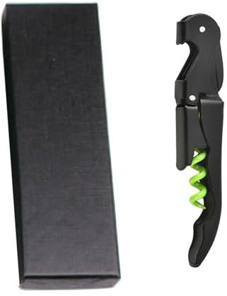 Sommelier Kellnermesser mit Geschenkbox，3-in-1 Flaschenöffner，Upgraded Heavy Duty Edelstahl Korkenzieher Wein,Weinöffner für Kellner und Barkeeper（Grün+Schwarz）